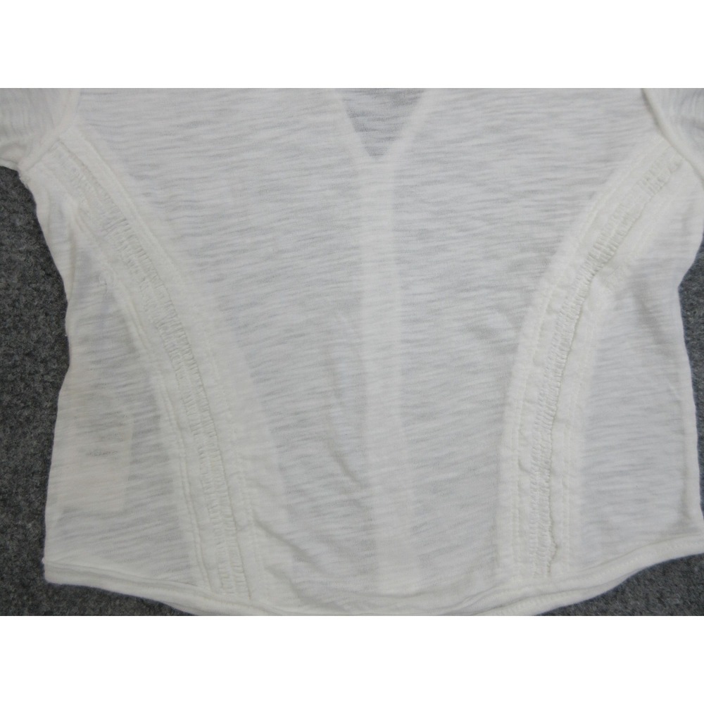 Free People Shirt Womens Small White Short Sleeve Lightweight Sheer Boho Top - Picture 11 of 12
